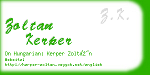 zoltan kerper business card